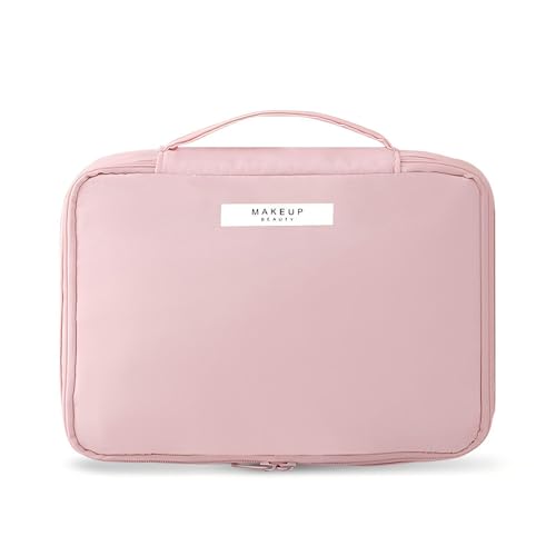 Borsa da Trucco, Pochette Trucchi, Beauty Case da Viaggio Donna Borsa da Toilette, Organizer per Cosmetici per Donne e Ragazze, Perfetto per Viaggio (Pink)