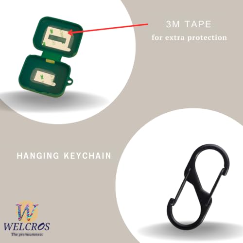 Image of WELCROS Soft Silicone Case Cover Compatible for Realme Buds Air 7 | 7 Pro (Green, with Keychain)