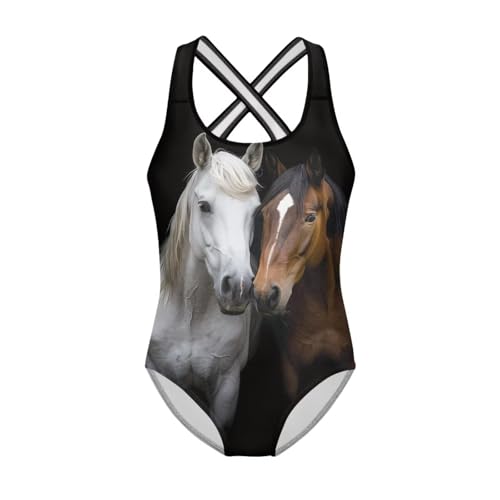Image of Girls One Piece Cat Swimsuits Quick Dry Cartoon Beach Bathing Suit Crossback Swimwear for Kids 5-14 Years