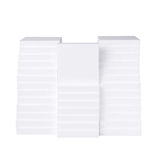 Silverlake 6x6x1 Craft Foam Squares for Styrofoam Board Projects (34-Pack)