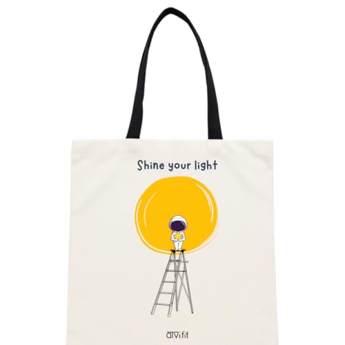 Image of Trendy Cotton Tote Bags for Women Designs - 15.5 inchx15 inch - Perfect for College, Office, Yoga, and Everyday Use