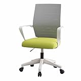 Bürostuhl, verstellbar, Netzstoff, drehbar, mit elastischem Kissen, atmungsaktiv, ergonomischer Schreibtischstuhl für Gaming und Arbeit, bequemer Chefsessel (grün)
