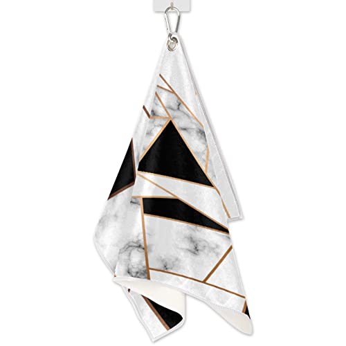 Asciugamani da golf in marmo nero oro per borse da...