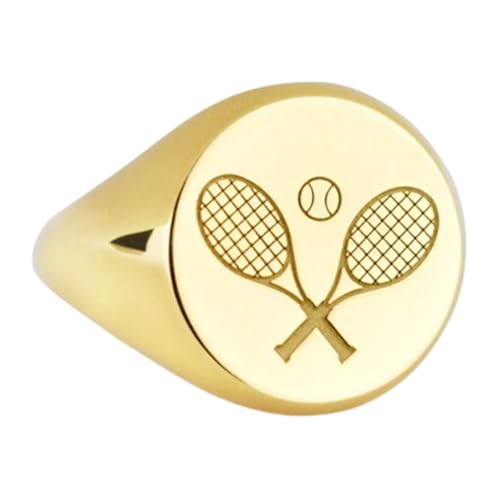 Bague tennis en argent 925 plaqué or chevalière ronde idéale du court de tennis aux soirées