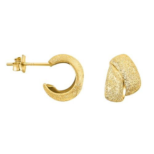 Boucles d'oreilles créoles double structure Sofia Milani argent 925 plaqué or
