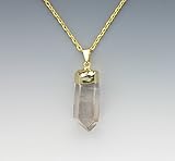 Gold Plate Quartz Point Pendant