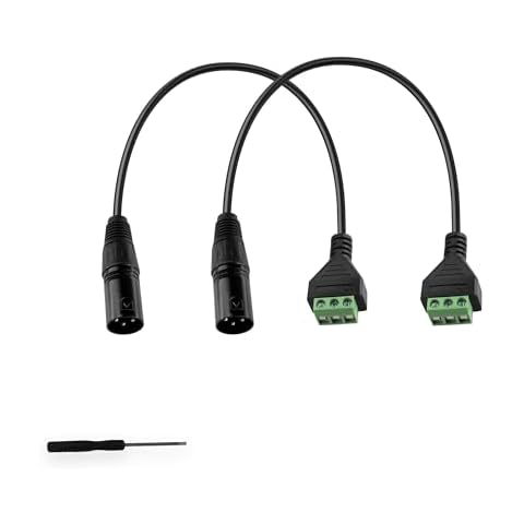 GINTOOYUN XLR Cable 3 Pin XLR Male to 3 Pin Terminal Converter Adapter Cable for Speakers,Microphone,Sound Equipments,Live Performance & Recording(33cm) Cover