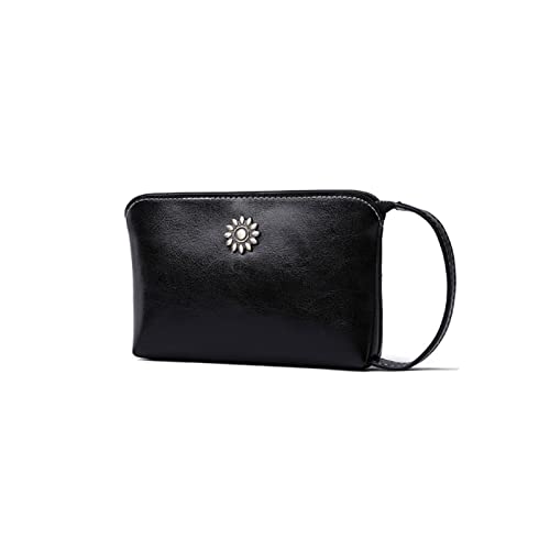 DieffematicQ Monedero Mujer Monedas de Cuero Genuino Mujeres Muñeción Femenina Monederos de Monedas Diseñador Zipper Dinero Teléfono Bolsos Ladies Embrague (Color : Schwarz)