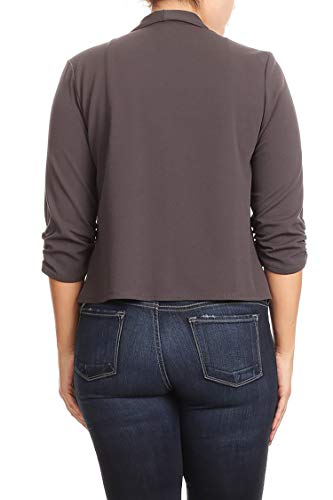 Women's Plus Size Print Floral 3/4 Sleeve Loose Fit Open Front Blazer Jacket/Made in USA4