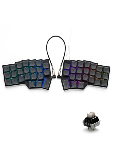 YIVU Corne V4.1 Split Ergonomic Keyboard, 40% 3x6 Ortholinear Layout, Hot-Swappable Mechanical Keyboard with Per-Key RGB, Vial and VIA Programmable, Comes with Pre-Lubed Linear Switches (Wired)