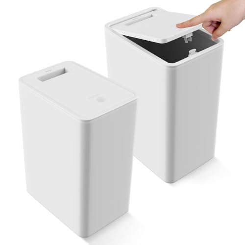 Caneca de basura para baño con tapa, 15 litros
