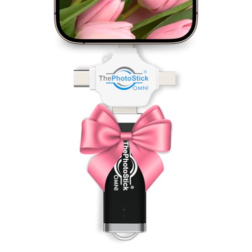 ThePhotoStick® Omni 128GB USB Flash Drive & Memory Stick Automatic Photo & Video Backup for iPhone,...