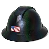 Aolamegs Safe Carbon Fiber Pattern Full Brim Hard Hat with Anti-Collision Strip OSHA Approved for Men Casco De Construccion Safety Helmet for Women Hard Hat with Chin Strap ANSI Z89.1 Type I Class C