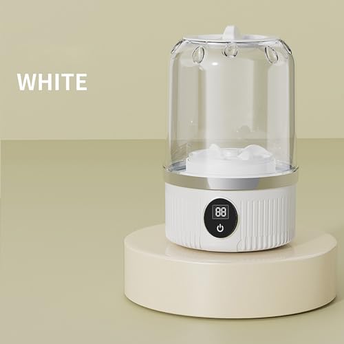 Mini Portable Washing Machine – Rechargeable Cordless Underwear Washer with 3000mAh Battery, Compact Laundry Cleaner for Bras, Socks, Travel, Camping, RV, Dorm Rooms (White) - Image 2