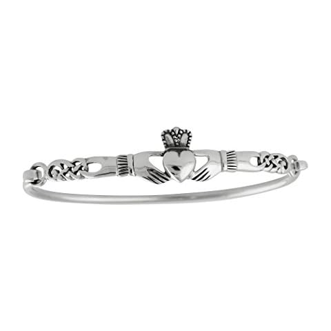 FashionJunkie4Life 925 Sterling Silver Irish Claddagh Celtic Knot Bangle Bracelet Cover