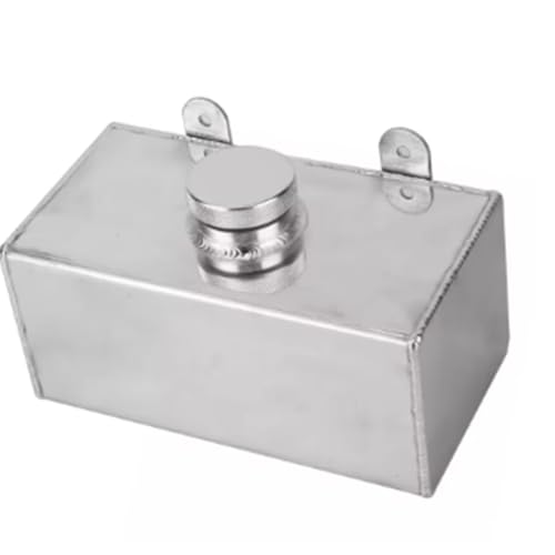Bosiyrggrl Depósito de Lavaparabrisas Universal de Aluminio Pulido de 2 L con Atomización para Intercooler. Accesorio para Coche.