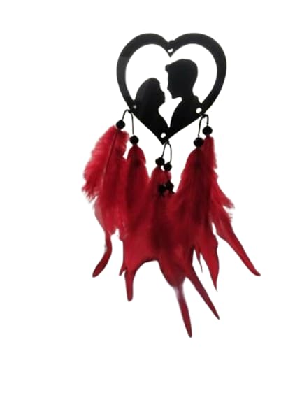 WOODEN ART DECO Romantic Couple Theme Car Hanging Ornaments Dream Catcher Hand Made Wall Decor