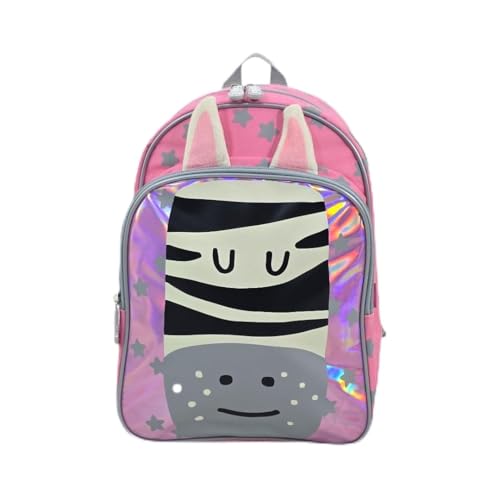 Mochila costa escolar passeio infantil animais bichinhos zoo leao hipopotamo zebra (Zebra)