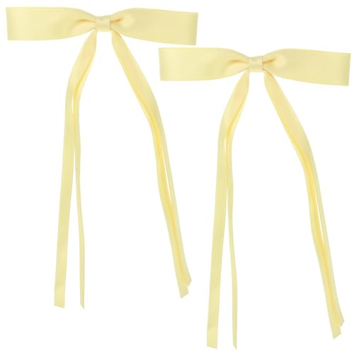 Pinza Lazo Grande de Encaje Amarillo para Mujer miniatura 1