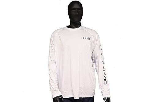 Huk Men's American Large White Large Long Sleeve Water Resistant