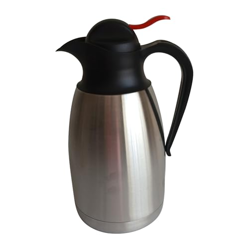 60oz / 1.8L Thermal Carafe – 12 Hour Hot Beverage Dispenser, Insulated Stainless Steel Carafe for Hot Liquids – Coffee Vacuum Flask, Hot Water Carafe, Hot Water Flask for Home, Office & Events