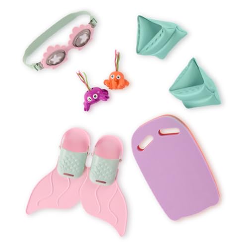 Accessoires poupée 46 cm pour le bain pour éviter l'ennui avec palme sirène et planche de nage