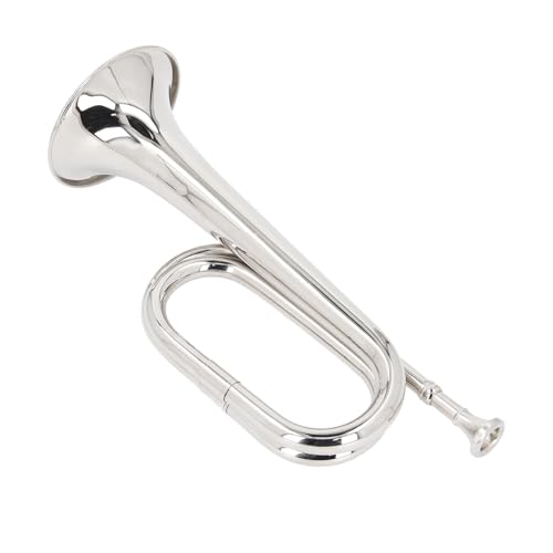 Bugle C Key 11cm Diameter Mouthpiece 34cm Height Silver Brass Military Trumpet for Orchestra Marching Band