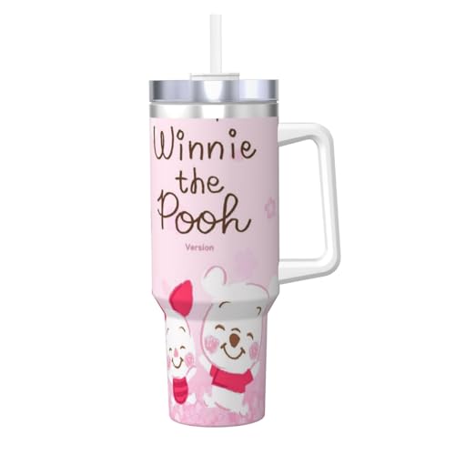くまのプーさん (2) アニメ ハンドル付きステンレス モーターカップ 車載保温保冷氷覇カップ|ホットアイスコーヒー用