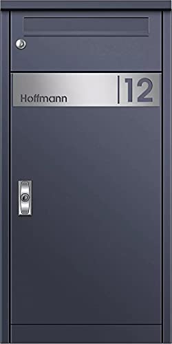 Frabox Post- und Paketkasten VORLEY anthrazitgrau RAL 7016 mit Hausnummer &...