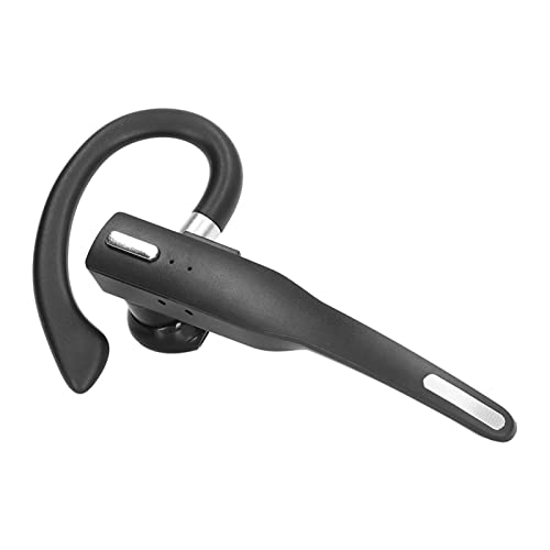 GOWENIC Wireless BT Earpiece, Single Ear Headset with LED Display, Noise Canceling Handsfree Headset, Portable Cordless Headset with Charging Case for Sports