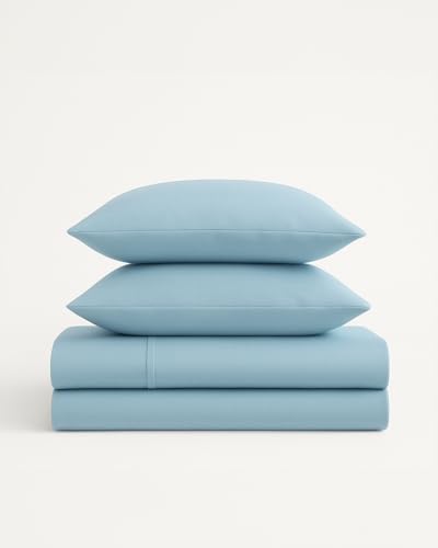 La mejor comparación de Sabanas de algodon baratas mexico al mejor precio. 49 Laila COMFORT Juego de Sabanas Premium Tacto Egipcio 1800 Hilos, (Azul Claro, Matrimonial)