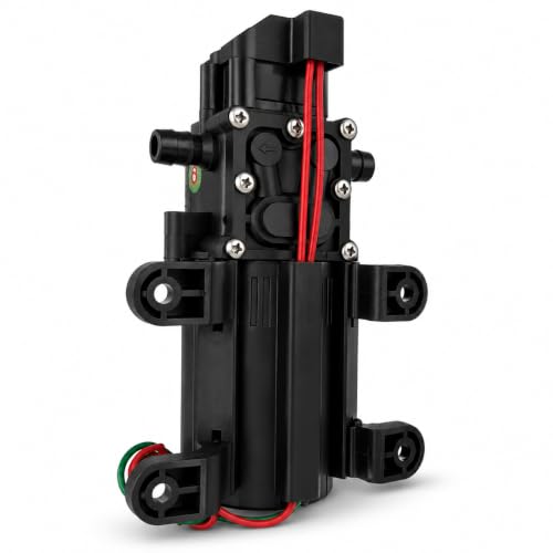 Image of (1) 12V DC Diaphragm Water Pump, 3.6 LPM Flow Rate, 100 PSI, Without Automatic Pressure Switch, Agricultural Sprayer Motor Pump for Pesticide and Fertilizer Application
