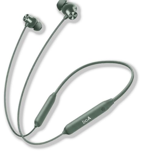 Image of boA Trending Bluetooth Neckband with Mic, Quick Charge Technology, Soft Silicone Neckband, HD Calling Mic, Comfort Fit All Day for Workout Office Travel, Compatible with Android and iOS Devices