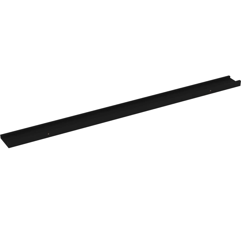 Wandregal Schwarz 115x9x3 cm aus MDF Schweberegal für Wohnzimmer Küche und Bad mit 5kg Tragkraft Dekoratives Wandboard