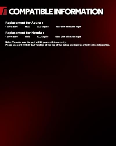 Image of Torchbeam Rear Brake Calipers Set for Honda 2003-2008 Pilot, Acura 2001-2006 MDX, Rear Left and Rear Right Calipers Replace # 19B2675+19B2674