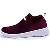 Nautica-Women-Fashion-Slip-On-Sneaker-Jogger-Comfort-Running-Shoes Nautica Women Vivien Fashion Slip-On Sneaker Comfort Running Shoes with High Sock and Thick Heel-Burgundy Size-7.5
