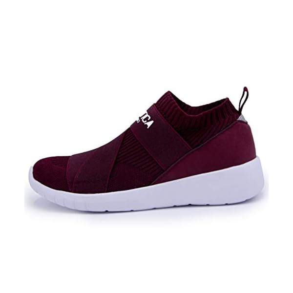 Nautica-Women-Fashion-Slip-On-Sneaker-Jogger-Comfort-Running-Shoes Nautica Women Vivien Fashion Slip-On Sneaker Comfort Running Shoes with High Sock and Thick Heel-Burgundy Size-7.5