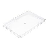 OHPHCALL 透明アクリル製多機能収納トレイ 浴室毛巾トレイ 食器収納対応 家用フルーツプレート お盆としても使用可能