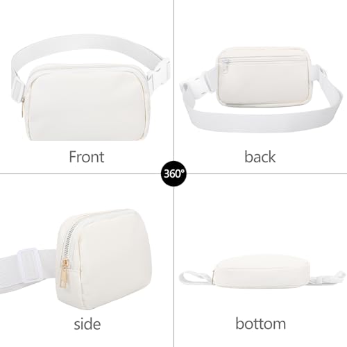 Image of VOROLO Fanny Pack For Women And Men Crossbody Bag Belt Bag PU White