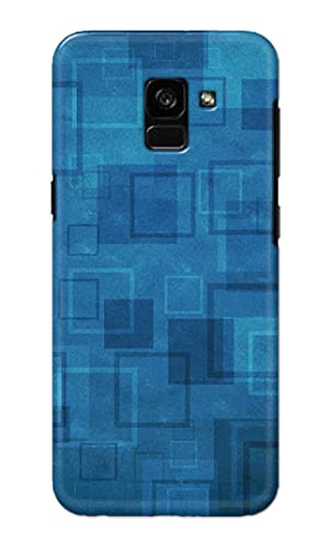 Image of Printed Hard Back Cover Case for Samsung Galaxy A5 2018 | Samsung Galaxy A8 2018 Back Cover (Plain Azure Blue) -203