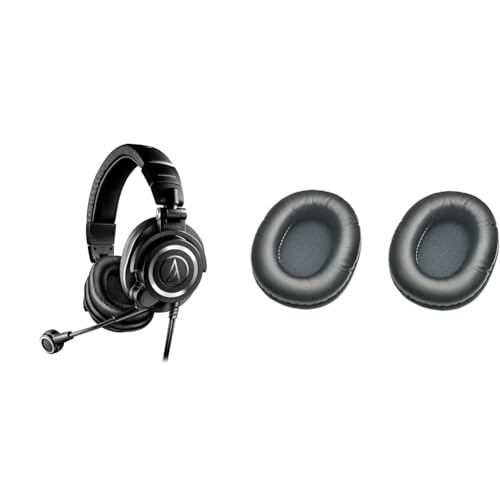 Image of Audio-Technica ATH-M50xSTS-USB StreamSet Streaming Headset,Black & HP-EP Replacement Earpads for M-Series Headphones,Black