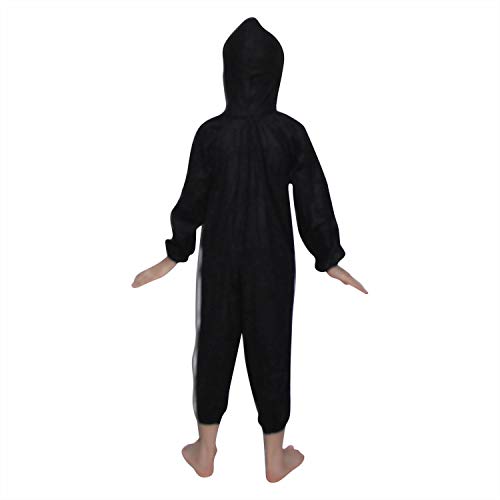 Image of Kaku Fancy Dresses Fleece Penguin Bird Costume For Kids - Black, 7-8 Years | Animal Fancy Dress For Boys & Girls