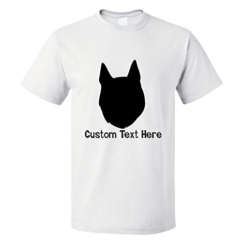 Custom Funny Graphic T Shirts for Men Shikoku Silhouette Cotton Top White Personalized Text Here 2X Large