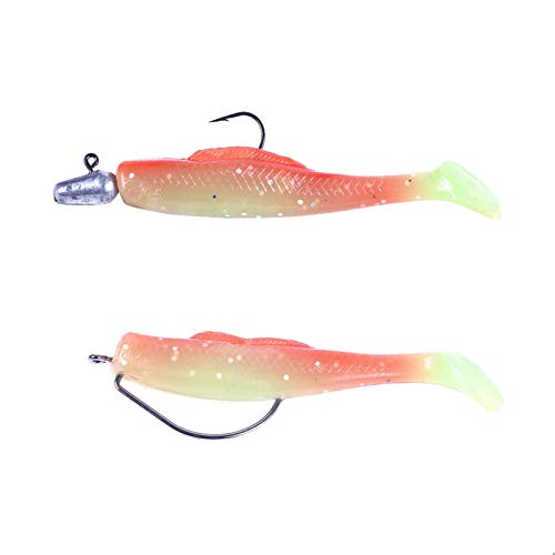 Iscas biônicas, 6 peças/conjunto de 8 cm de plástico T cauda falsa isca macia de peixe falso pesca b