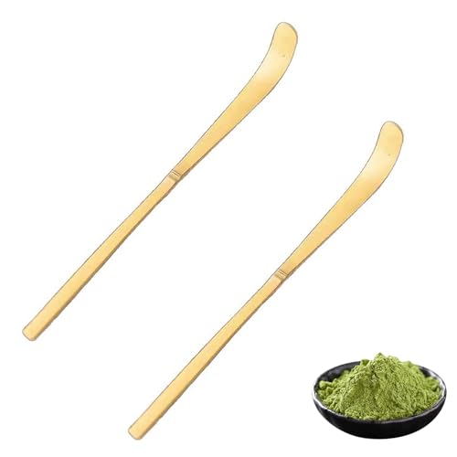Matcha Löffel,2 Stück Matcha Bambuslöffel,Teelöffel,Bambus Besen Matcha,Handgefertigter Tee Löffel,Bambusbesen,Raditioneller Scoop...