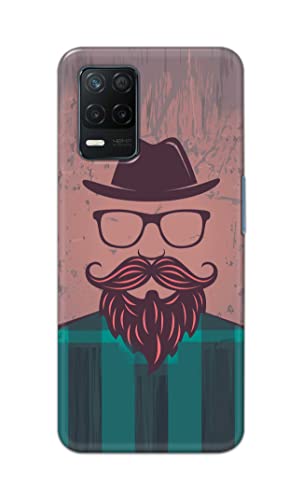 Image of PRINTFIDAA Man Icon with Beard Shirt Hipster Printed Designer Hard Case for Realme 8 5G / Realme Narzo 30 5G / Realme 8S 5G / Realme V13 5G Back Cover -(e) RPM1001