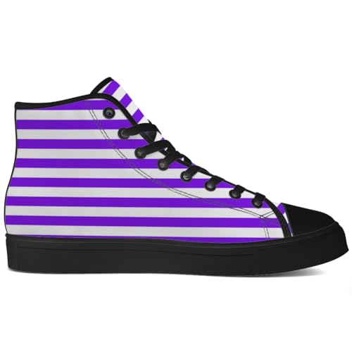 Striped High Top Canvas Shoes High Top Sneakers Lace Up Casual Shoes Gifts for Men Women4