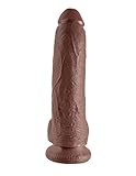 Pipedream King Cock with Balls, Brown, 9 Inch