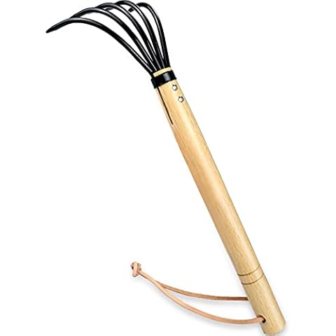 15" Gardeners Claw Rake | Military Grade Steel 6 Tines and Prime Wood Japanese Ninja Claw Garden Rake or Cultivator for Perfect Pulverized and Aerated Soil, Ergonomic Wooden Handle for Firm Grip Cover