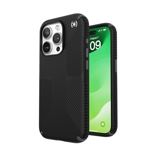 Image of Speck iPhone 15 Pro Case - Drop Protection, Grip - Scratch Resistant, Soft Touch, 6.1 Inch Phone Case - Presidio2 Grip Black /Slate Grey /White